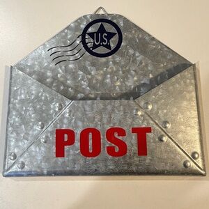 Metallic Silver Wall-Mounted Mail Holder